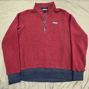 Patagonia Women’s Burgundy/Navy Quarter Zip-Up Sweater Size M